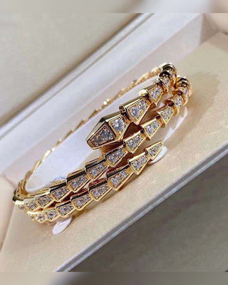 View 3-Layer Zirconia Bracelet, Luxuriously Gold-Plated for a Timeless Touch of Glamour